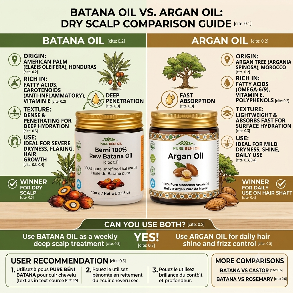Batana oil vs argan oil — which one is better for a dry, flaky scalp? We compare both oils on hydration, scalp health, and hair growth to help you choose the right one.