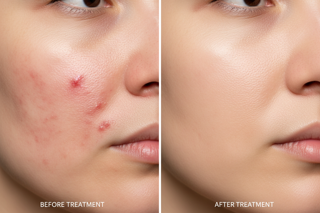  Rose HP Oil resultaten tegen acne - voor en na vergelijking