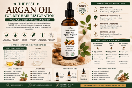 Best argan oil for dry hair restoration with cold-pressed organic argan oil.