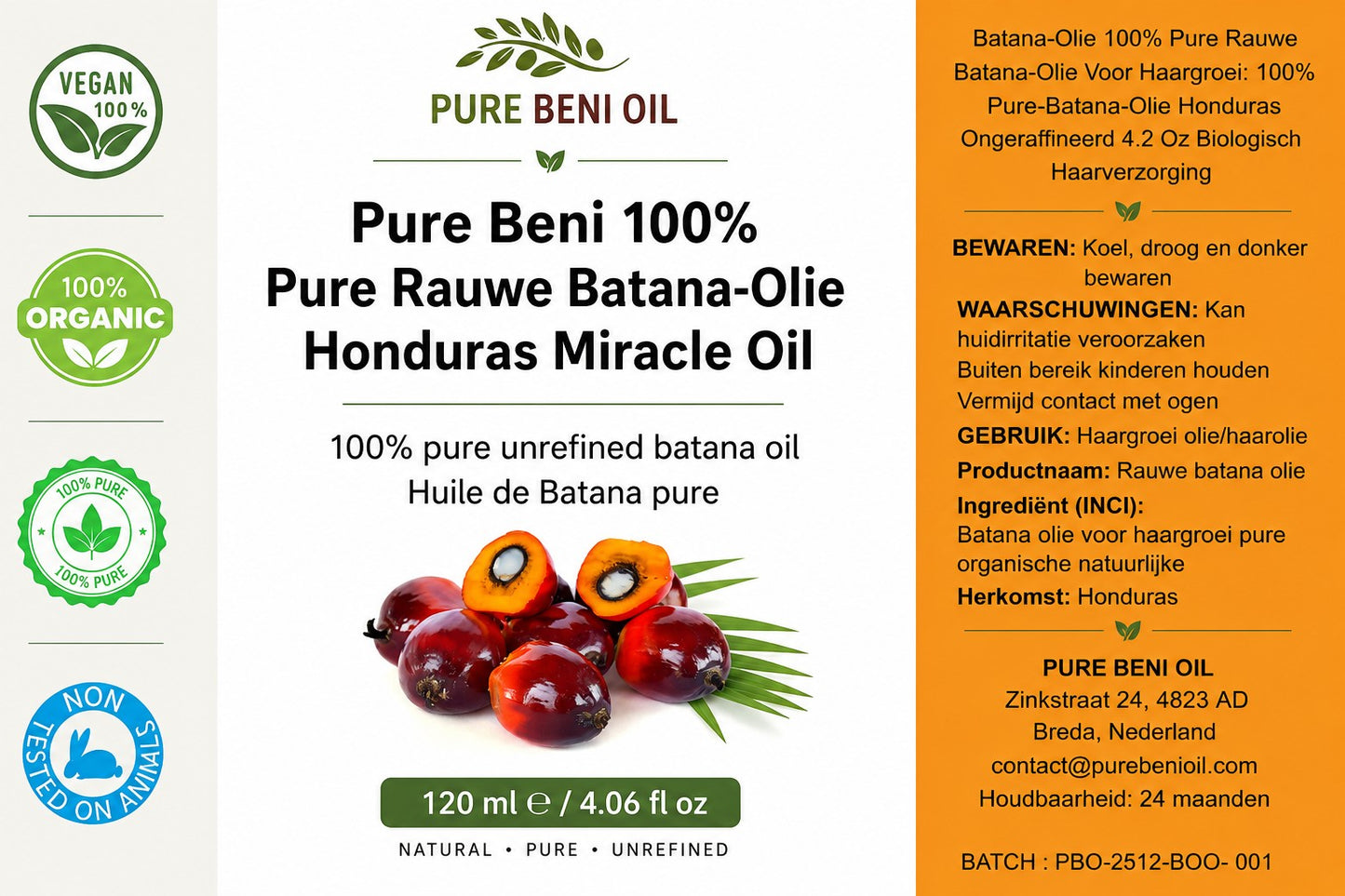 Huile de Batana Liquide 100% Pure — Sérum de Croissance Capillaire 50ml | PURE BÉNI