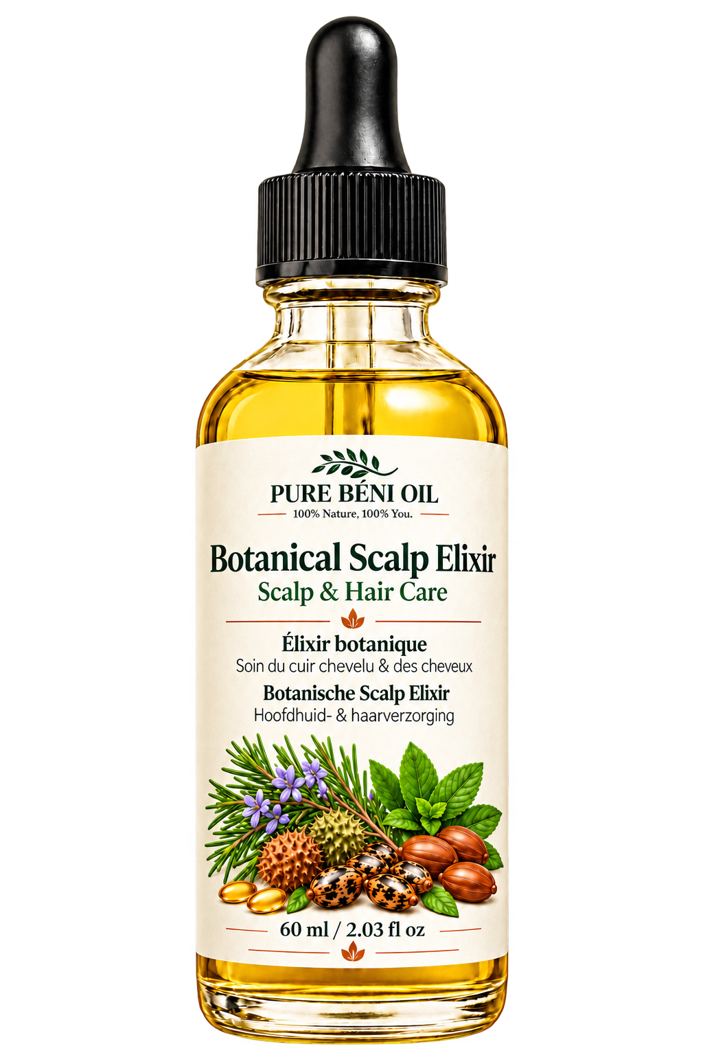 PURE BÉNI OIL Botanische hoofdhuid-elixer — Hoofdhuid- & haarverzorging — 60 ml