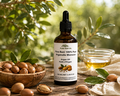PURE BENI Argan Oil | 100% Pure Organic & Cold-Pressed | Hair, Skin & Anti-Aging