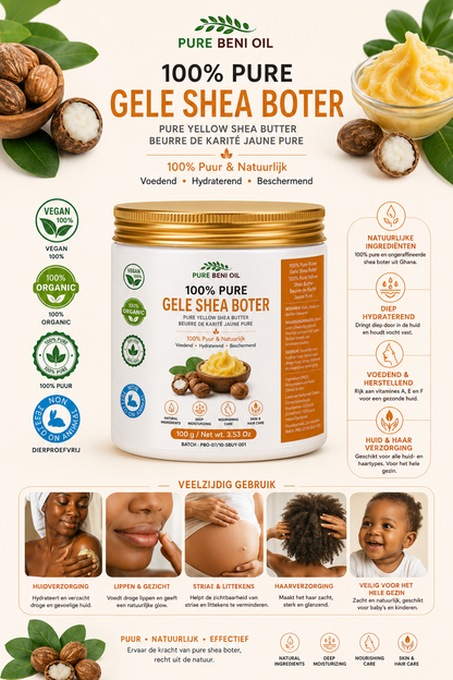 100% Pure Gele Shea Boter – Pure Yellow Shea Butter | PURE BÉNI