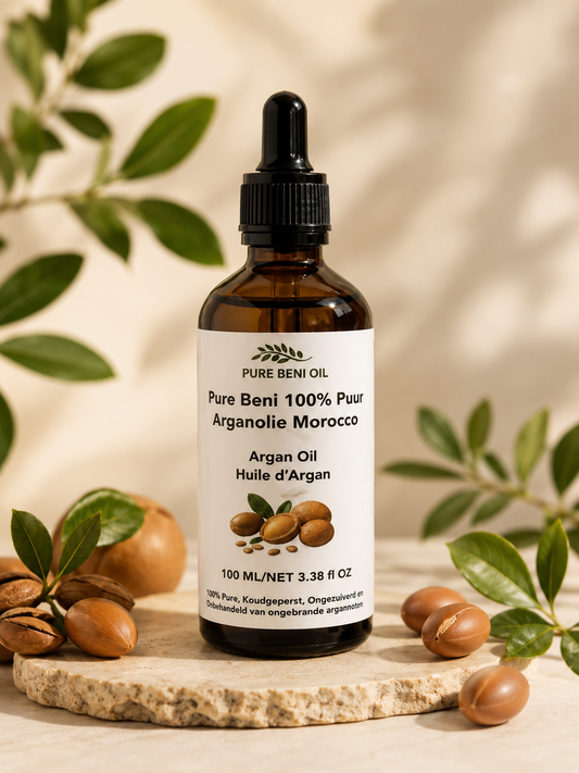 Huile d'Argan PURE BENI | 100% Pure Biologique & Pressée à Froid | Cheveux, Peau & Anti-Âge