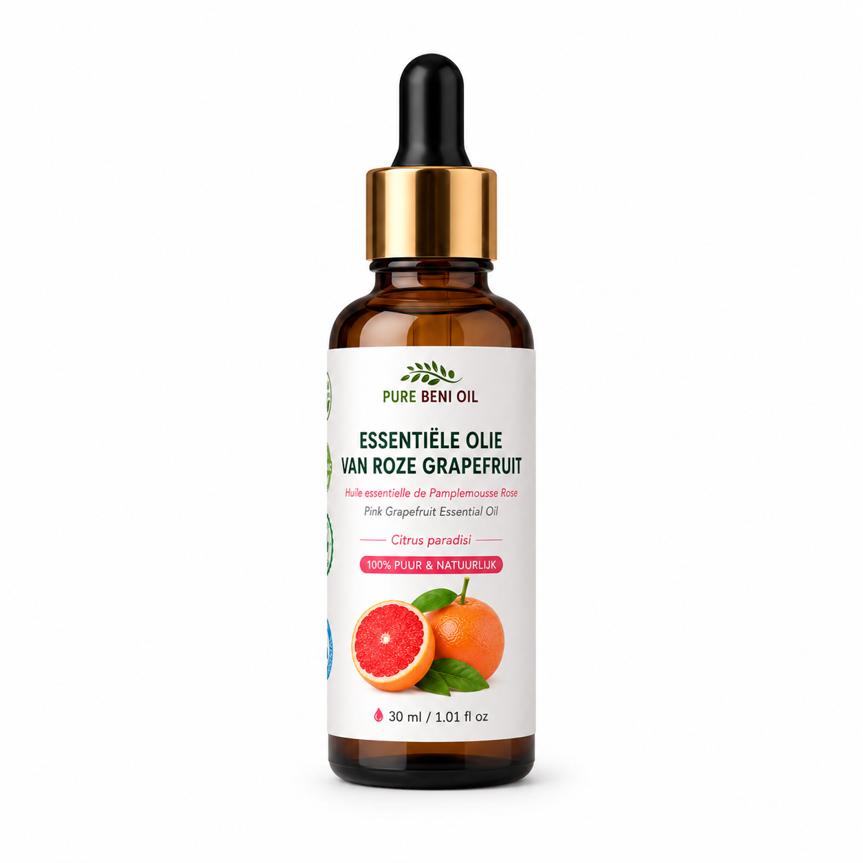PURE BÉNI Essentiële Olie van Roze Grapefruit 30ml flesje