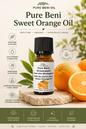Pure Beni Sweet Orange Essential Oil bottle with fresh orange citrus for aromatherapy relaxation natural wellness and uplifting botanical care