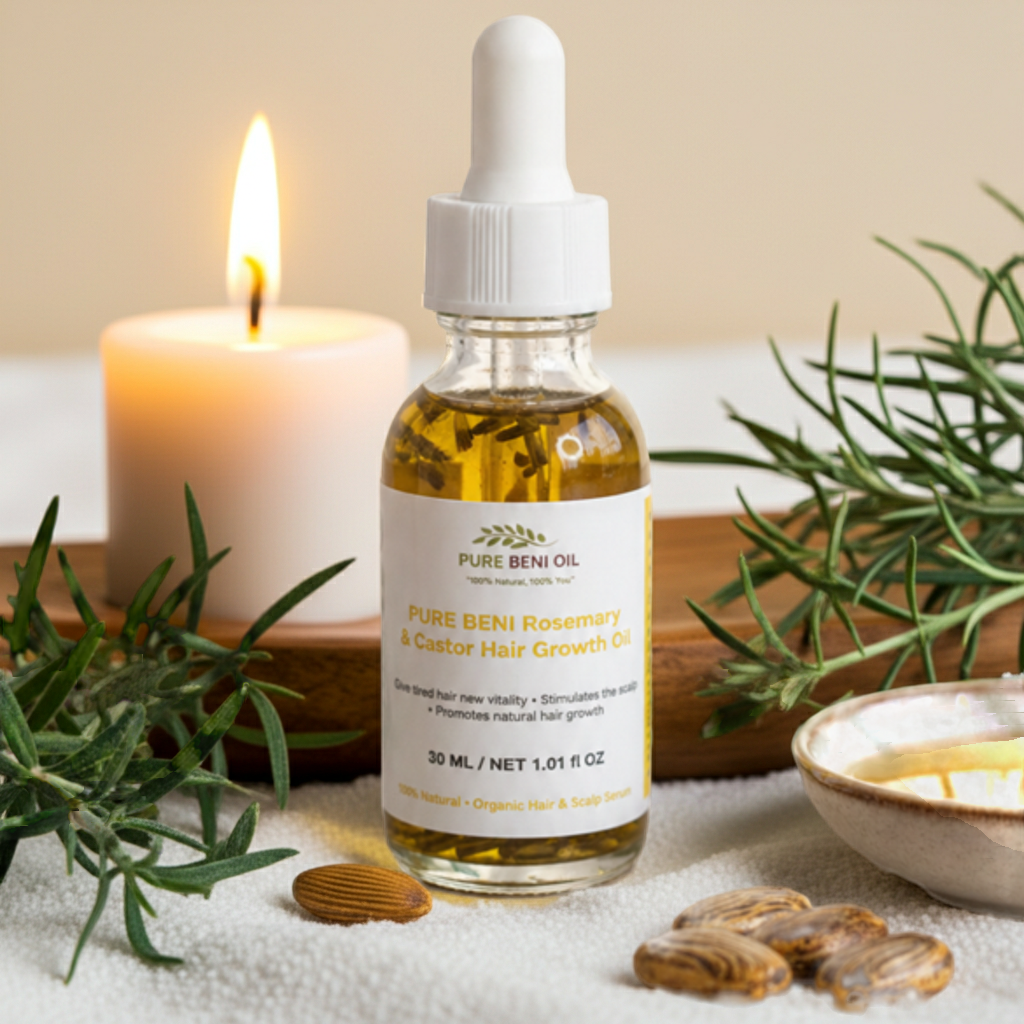 PURE BÉNI Rozemarijn & Ricinus Haarolie — 30ML